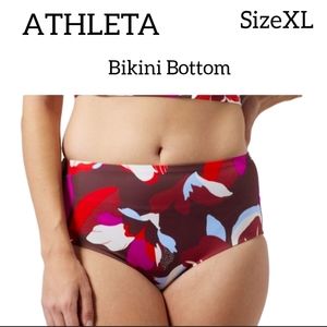 ATHLETA HERO BLOOM DECADENT CHOCOLATE  BIKINI BOTTOM SIZE XL NEW WITH TAGS